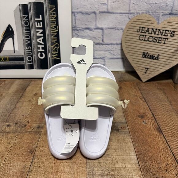adidas Shoes - Adidas Adilette 2.0 Inflated Zplaash White Cushioned Slides NWT